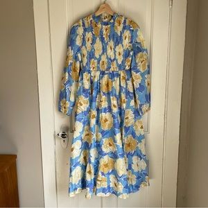 JessaKae Fallen Willow Smocked Midi Dress
